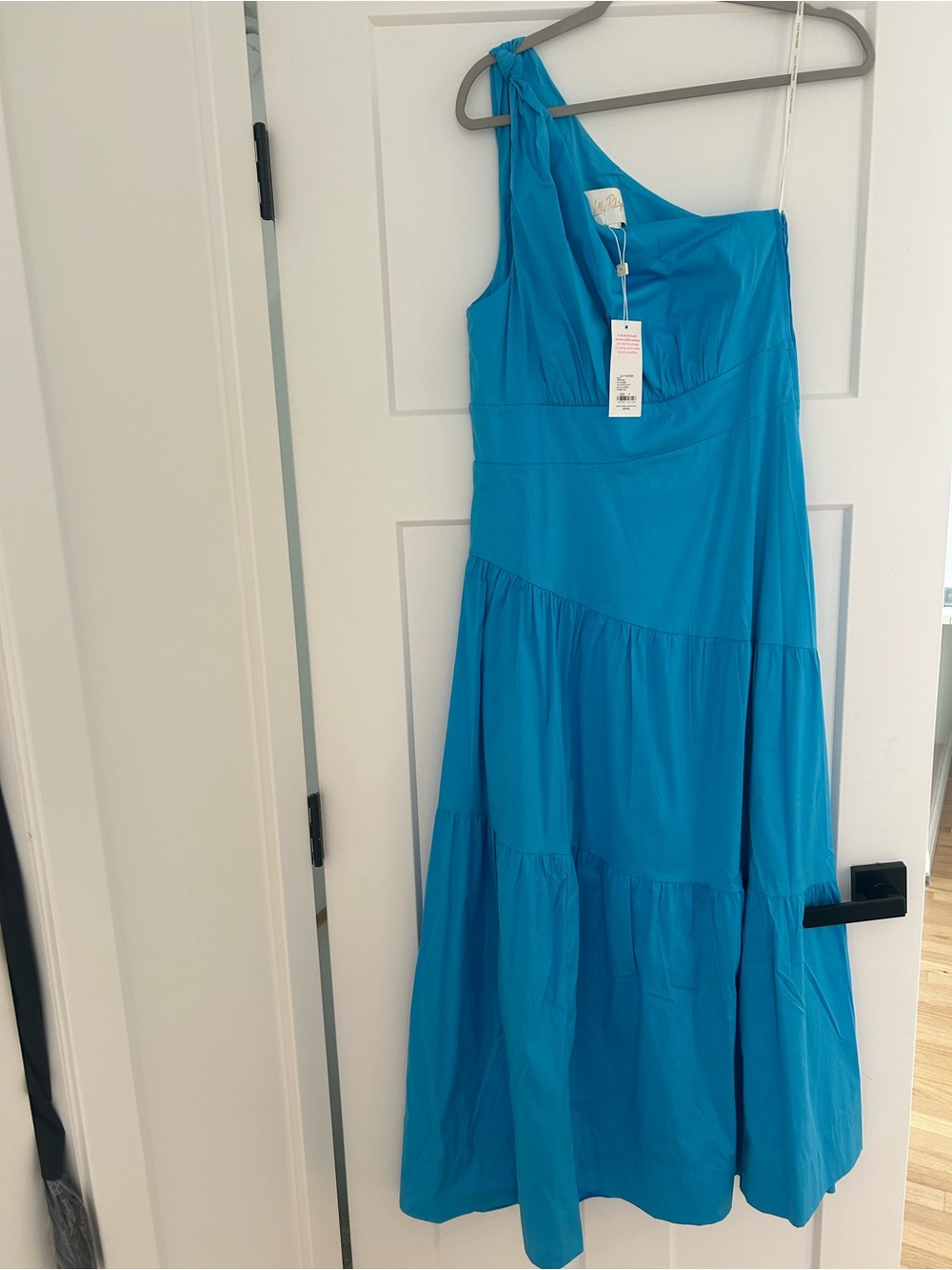 Lilly Pulitzer One-Shoulder Maxi Dress in Bright Turquoise